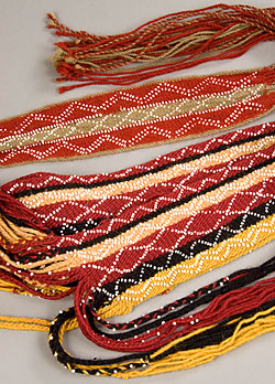 woven and beaded sashes