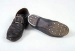 close up photo of shoes off the model showing sole with hobnails
