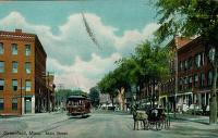 Main Street Greenfield, with horses and streetcar