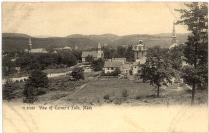 black and white photo of the center village of Turners Falls